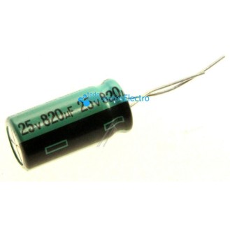 Condensador electrolítico radial 820UF-25V